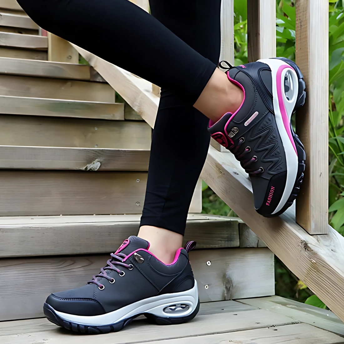 Baskets orthopédiques de marche ou randonnée montantes à lacets pour femme – Image 2