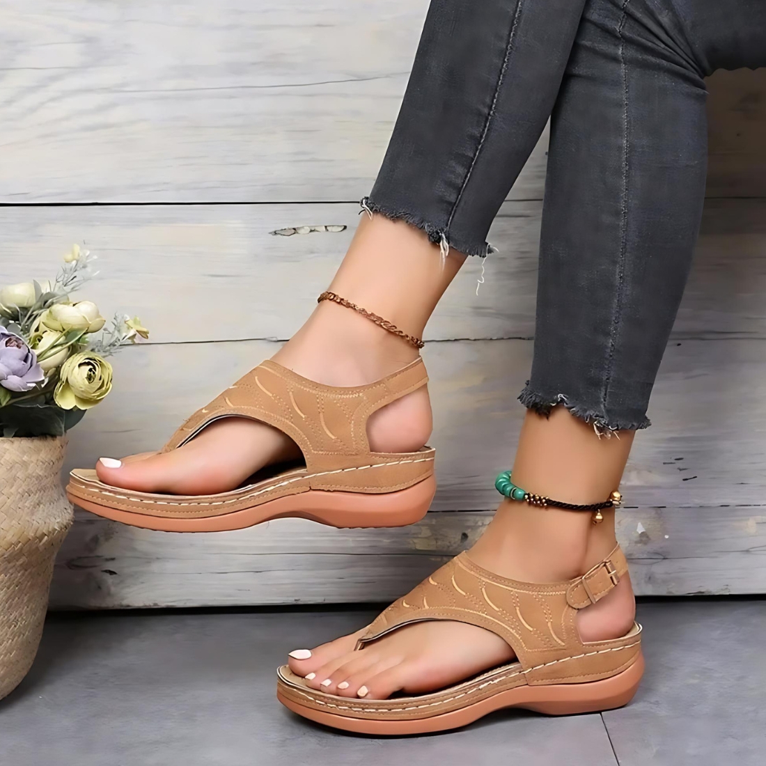Sandales orthopédiques style romain avec boucle de maintien pour femme – Image 6