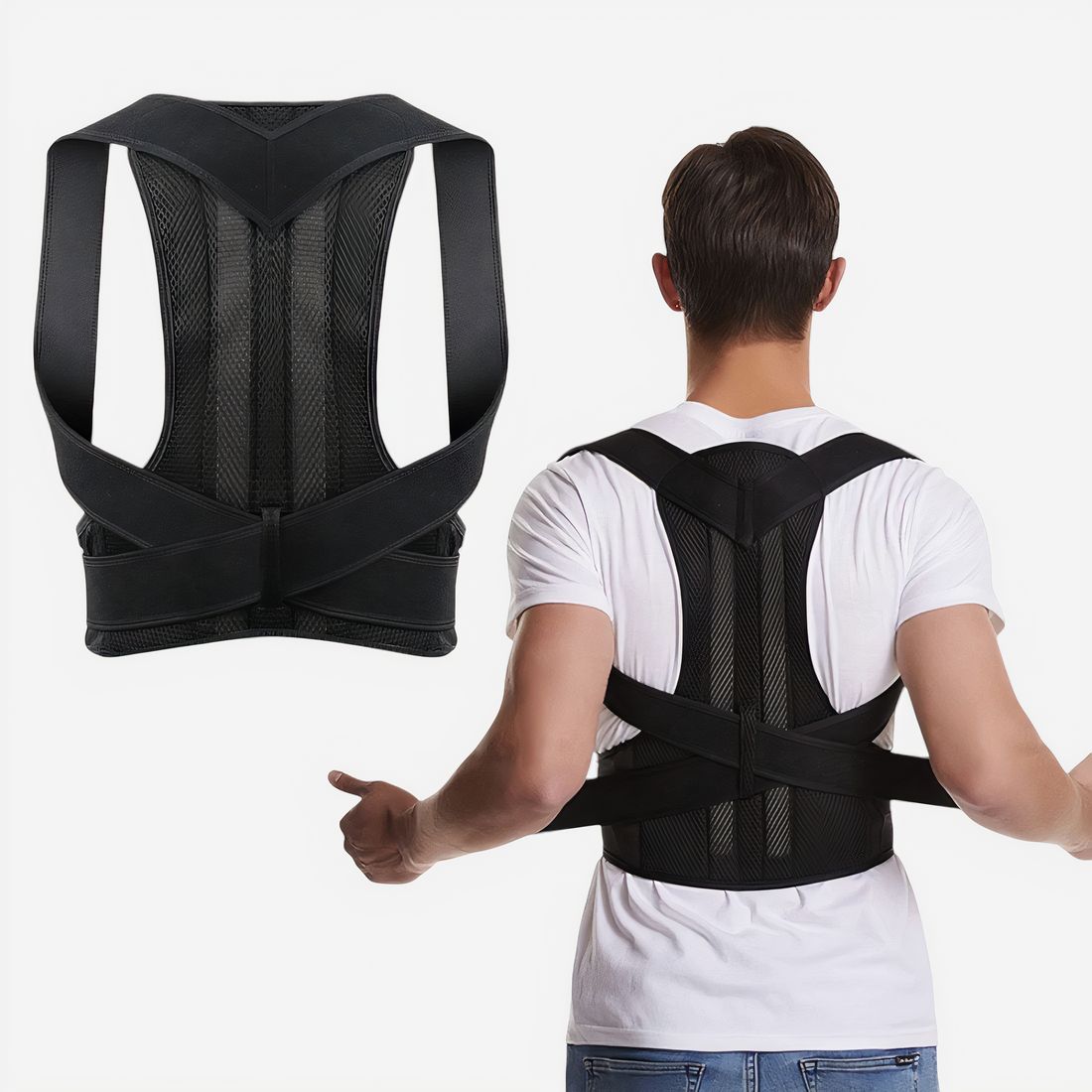 Corset orthopédique support dorsal intégré en maille aérée – Image 7
