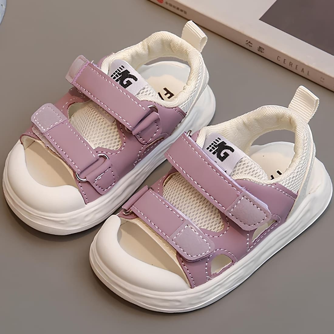 Chaussures orthopédiques enfant type sandales avec protection des orteils et double scratch – Image 3