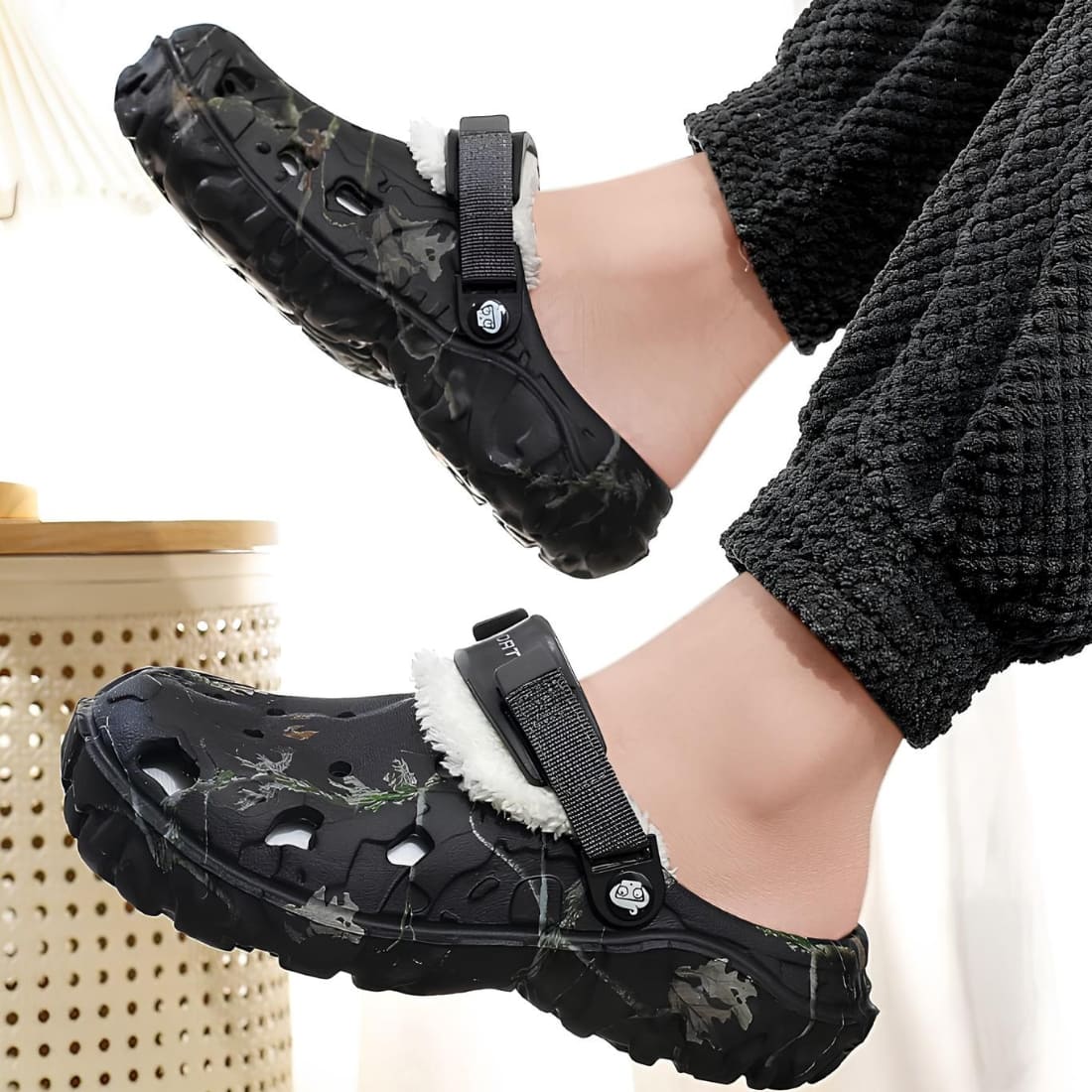 Sabots orthopédiques en EVA fourrés et à imprimé branches et feuillages pour homme – Image 5