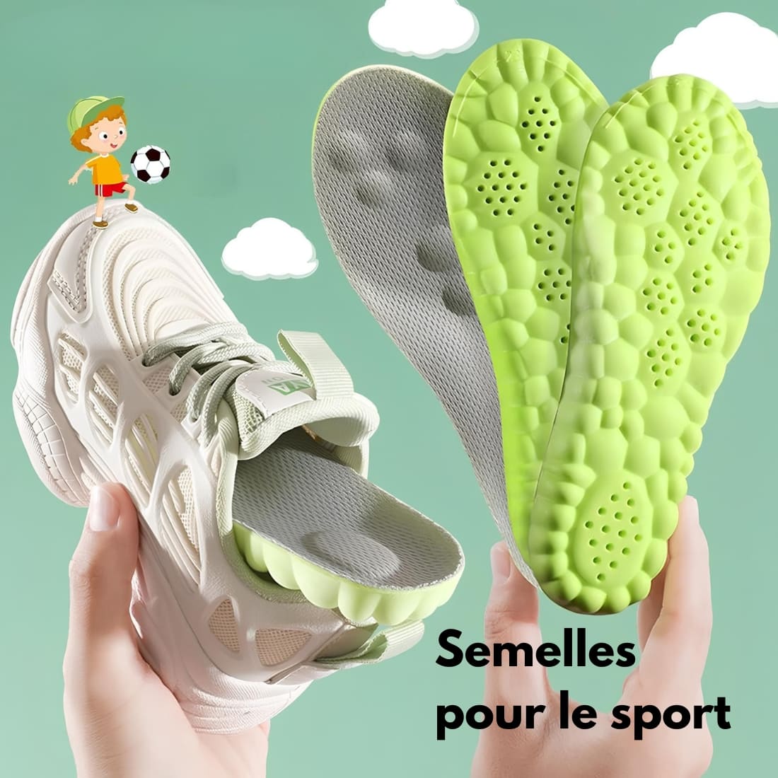 Semelles orthopédiques amortissantes et respirantes pour enfant — free download
