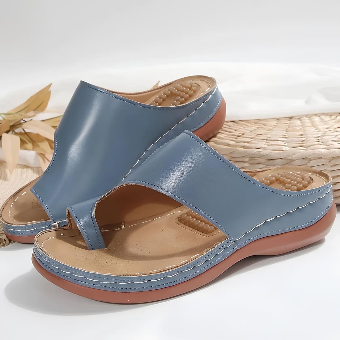 Sandales orthopédiques ouvertes pour femme talon massant – Image 5