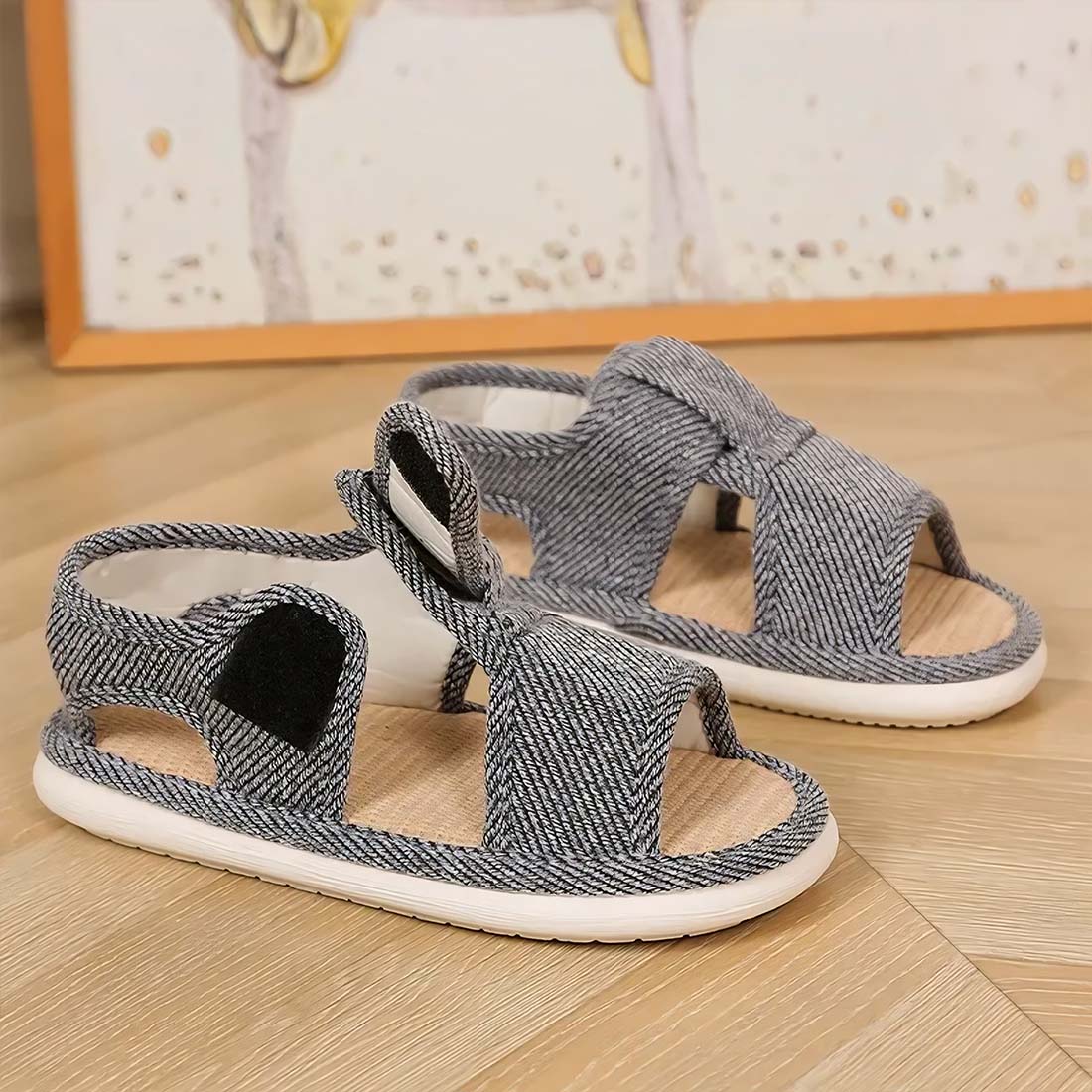 Chaussons orthopédiques homme ajourés en lin pour pieds enflés – Image 3