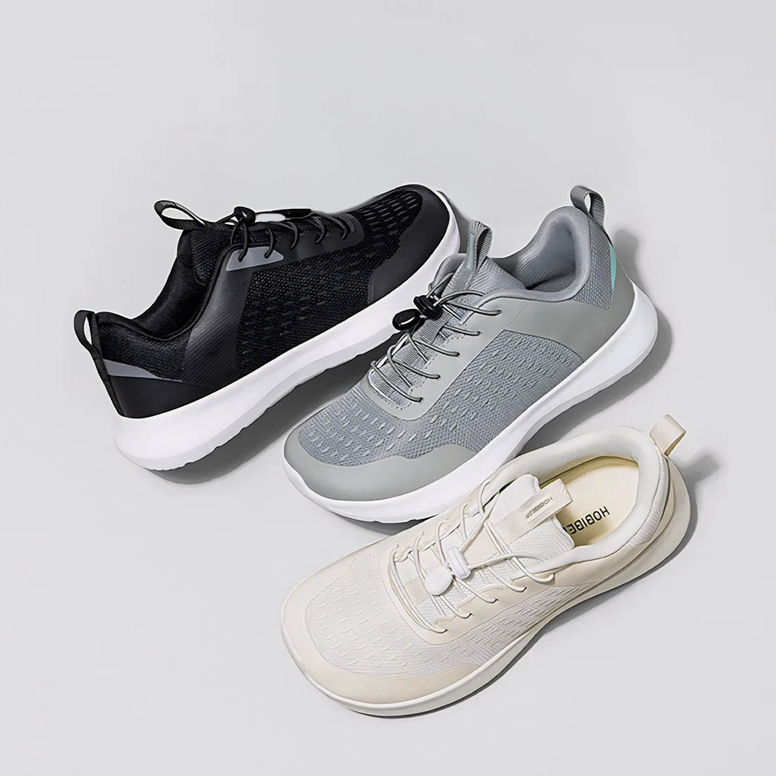 Baskets orthopédiques homme à bout large et à lacets élastiques pour running – Image 2